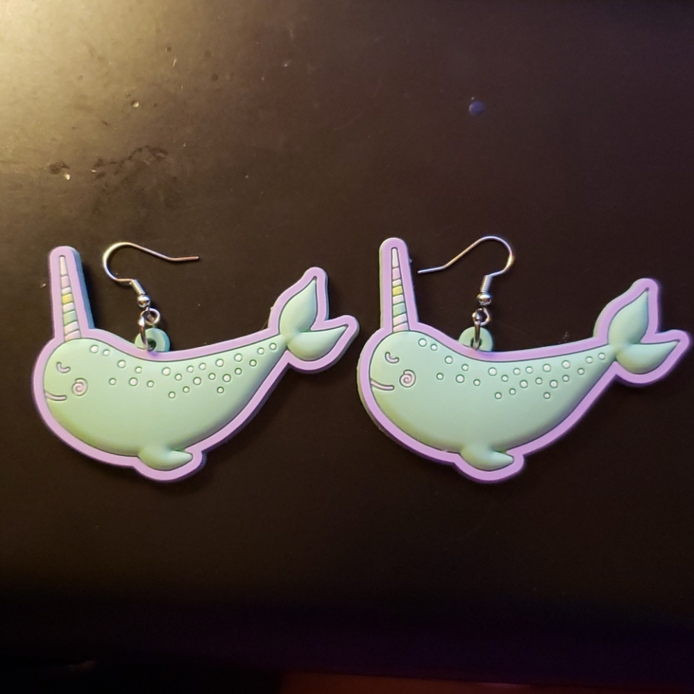 Handmade Narwhal Earrings